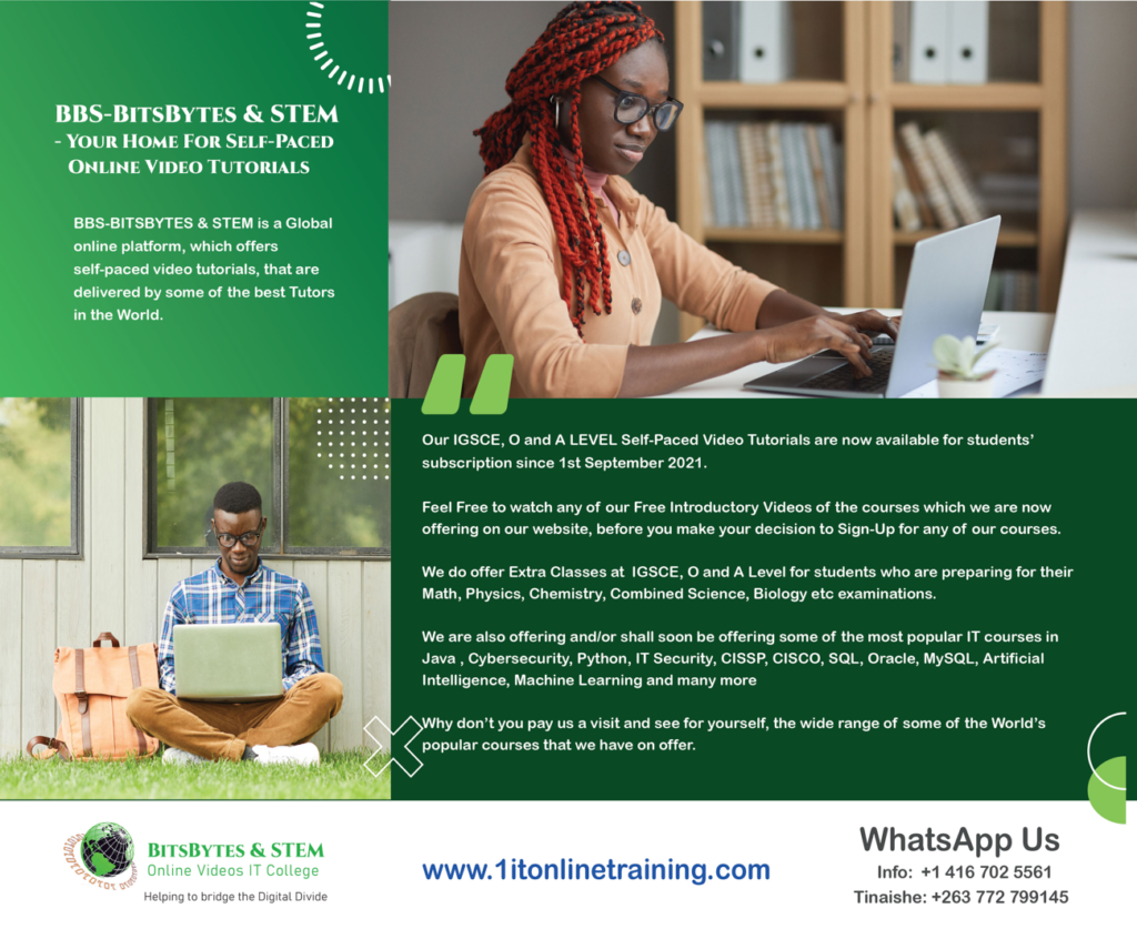 BBS-BitsBytes & STEM – Your Home For Self-Paced Online Video Tutorials  School - Zimbabwe Legends